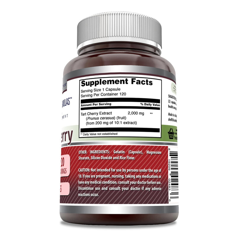 [Australia] - Amazing Formulas Tart Cherry Supplement | 2000 Mg Per Serving | 120 Capsules Supplement | Non-GMO | Gluten Free | Made in USA 1 Count (Pack of 1) 