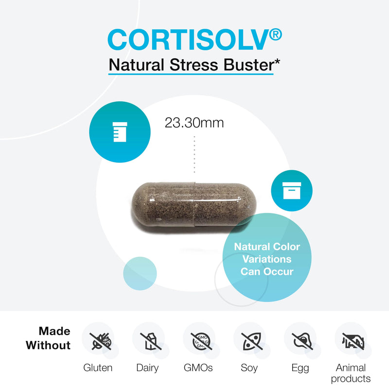[Australia] - XYMOGEN Cortisolv - Ashwagandha Supplement with Banaba Leaf Extract, L-Theanine, Maral, Magnolia Bark Extract - Supports Healthy Cortisol Levels, Energy, Relaxation and Mental Clarity (60 Capsules) 60 Count (Pack of 1) 