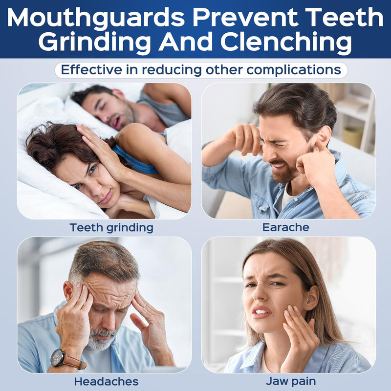 [Australia] - Mouth Guard for Grinding Teeth at Night & Clenching Teeth 2 Size - Upgraded Safety EVA Material Night Guards for Adults & Teens, Reusable Anti-Grinding Dental Guard for Bruxism Protection 