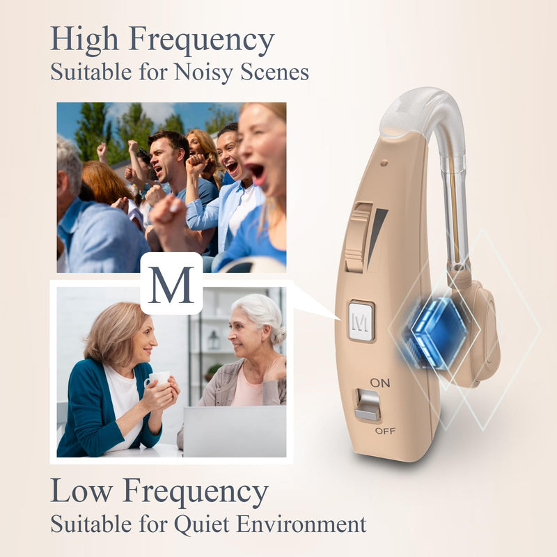 [Australia] - Delmicure 1303S Rechargeable Sound Device, Intelligent Noise Canceling, 2 Modes with Adjustable Volume Single-1303 Beige 