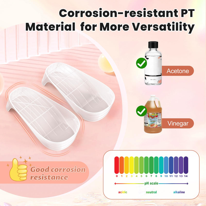 Yokilly Toe Nail Soaking Bowl: Large Size Acetone Proof Toe Soaking Tray | Shoe Design Foot Soaking Bath Tub for Soak Off Dip Powder Gel Polish Remover - DIY enthusiasts Home Use-Clear Clear