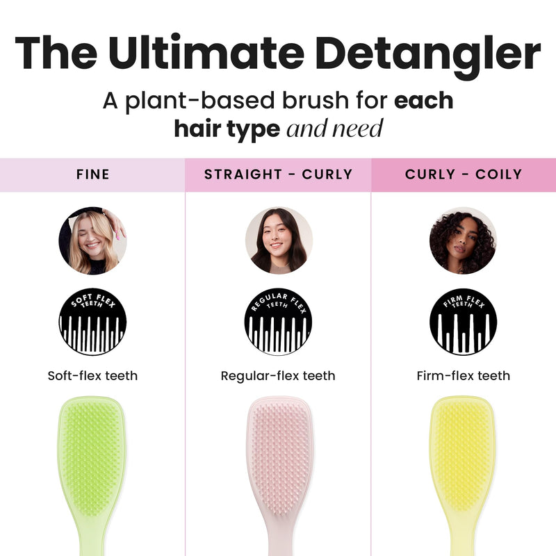 Tangle Teezer Plant-Based Ultimate Detangler Brush, Dry & Wet Hair Brush, Eliminates Knots & Reduces Breakage for All Hair Types, Marshmallow Pink