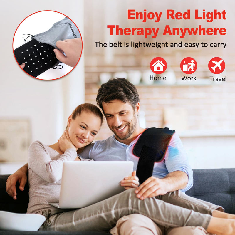 Red Light Therapy for Body, 660nm 850nm Infrared Light Therapy Pad, Wearable Wrap with Timer Remote Control for Back Shoulder Waist Knee, Infrared Light Device Home Use, 12.4'' x 5.7'' Large Area L