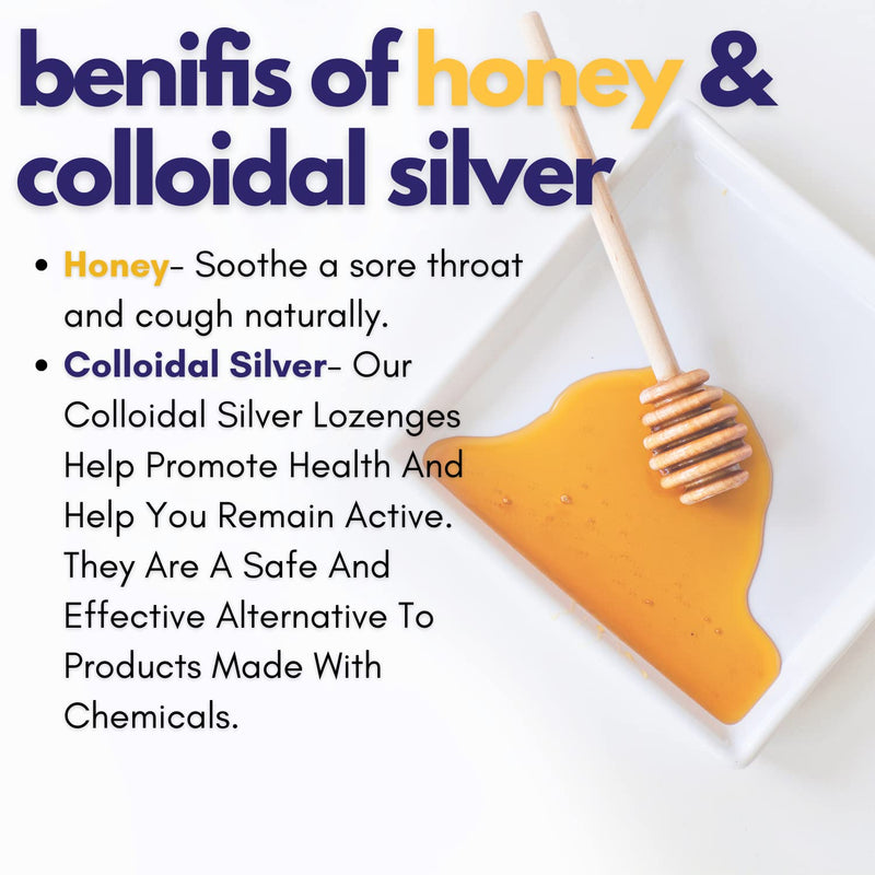 [Australia] - Silver Biotics Colloidal SIlver Lozenges | 60 PPM Ag₄O₄ SilverSol | Immune Support + Throat Soothing Lozenges | Manuka Honey | 21 Count 