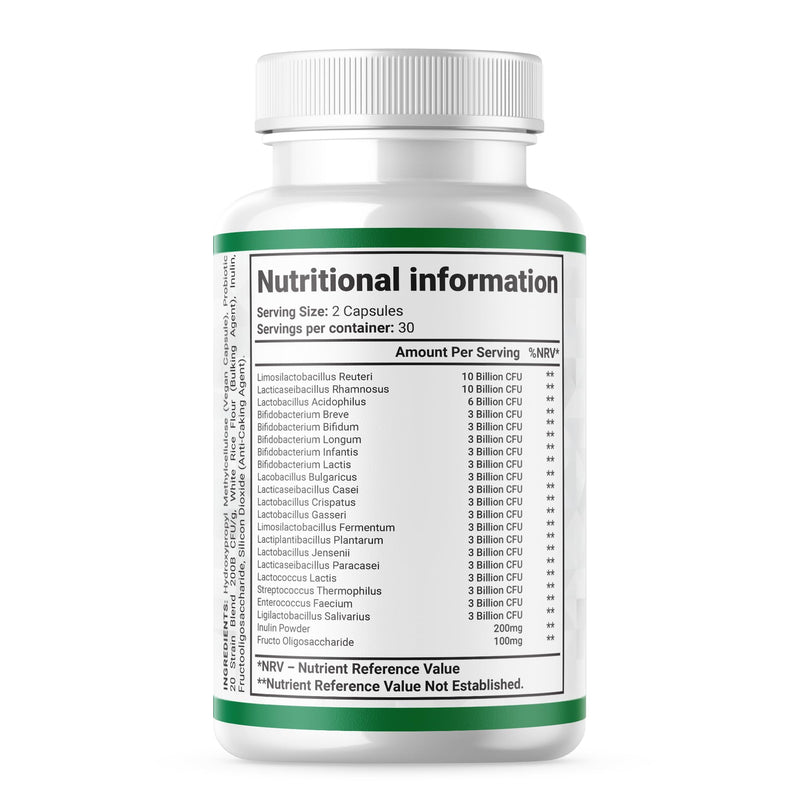 Probiotics & Prebiotic Bio Cultures Complex | 77 Billion CFU | 60 Vegan Capsules - 1 Month Supply | 20 Multi-Strain Gut-Friendly Live Bacteria Supplement | UK Made - Shivay Herbals