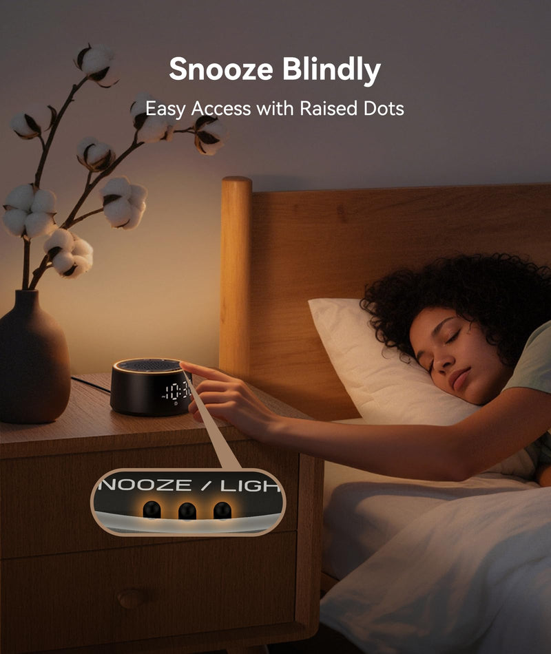 [Australia] - Dreamegg Sound Machine for Sleep - D1 Nova White Noise Sound Machine for Baby Adult with Alarm Clock, Soothing Sounds, Dimmable, White Noise Alarm Clocks for Bedrooms Heavy Sleepers Travel, Black Palm-sized 