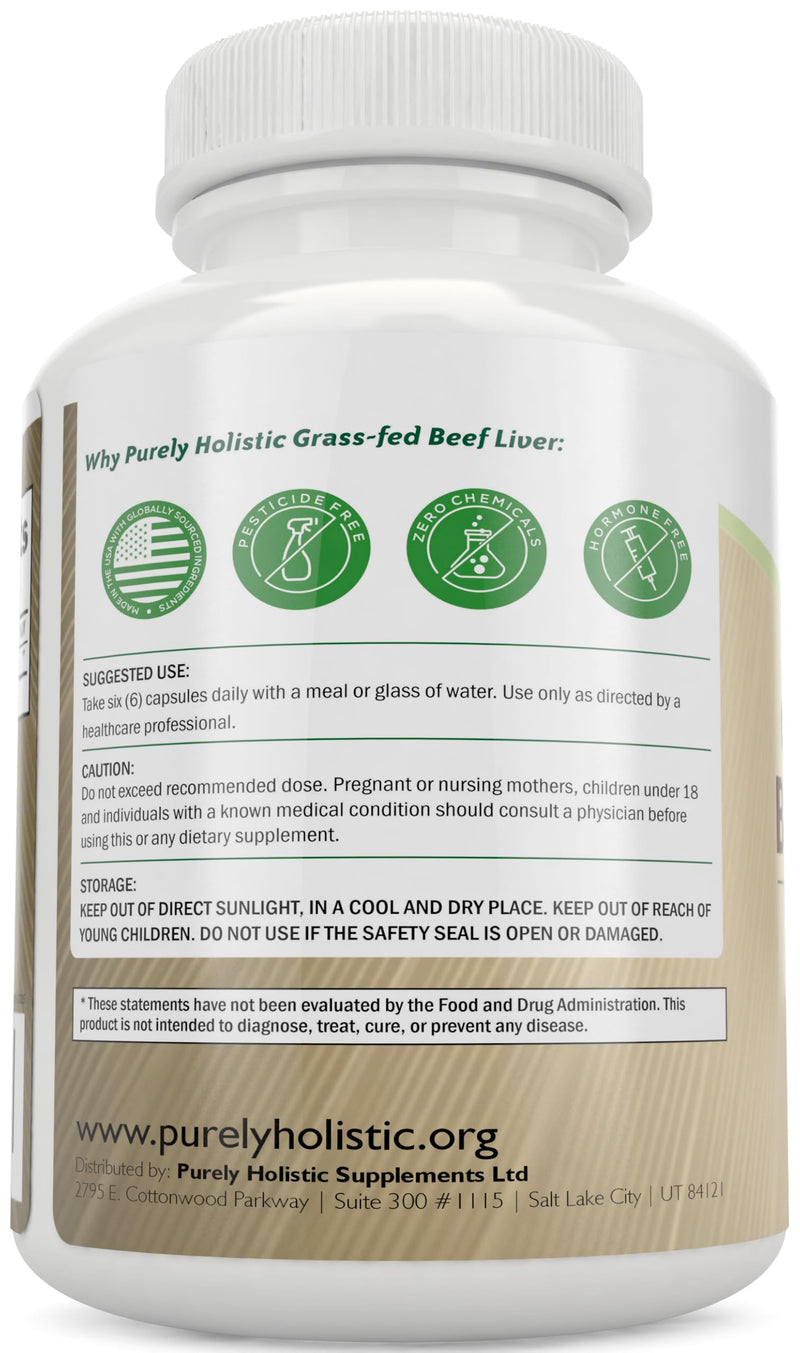 [Australia] - Grass Fed Beef Liver Capsules 4500mg - 270 Capsules, 750mg Each - Grassfed Desiccated Liver Supplement - Pasture Raised in Argentina Non GMO Hormone Free Source of Heme Iron CoQ10 Vitamins A & B12 