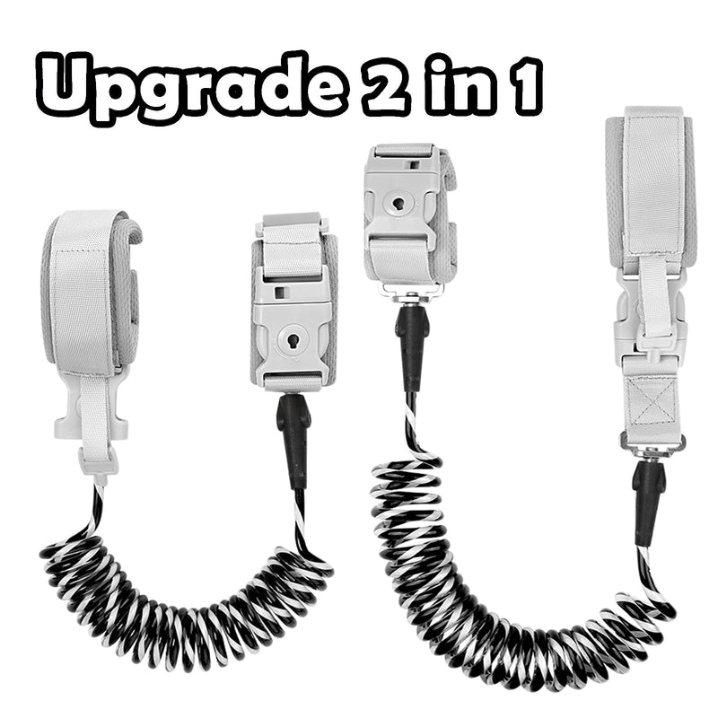 [Australia] - Accmor 2 in 1 Toddler Leash with Magnetic Lock, Kids Anti Lost Wrist Link 2 Packs Keep Twins Close, Reflective Child Walking Harnesses for Baby Boys Girls for Outdoor Black, Black 