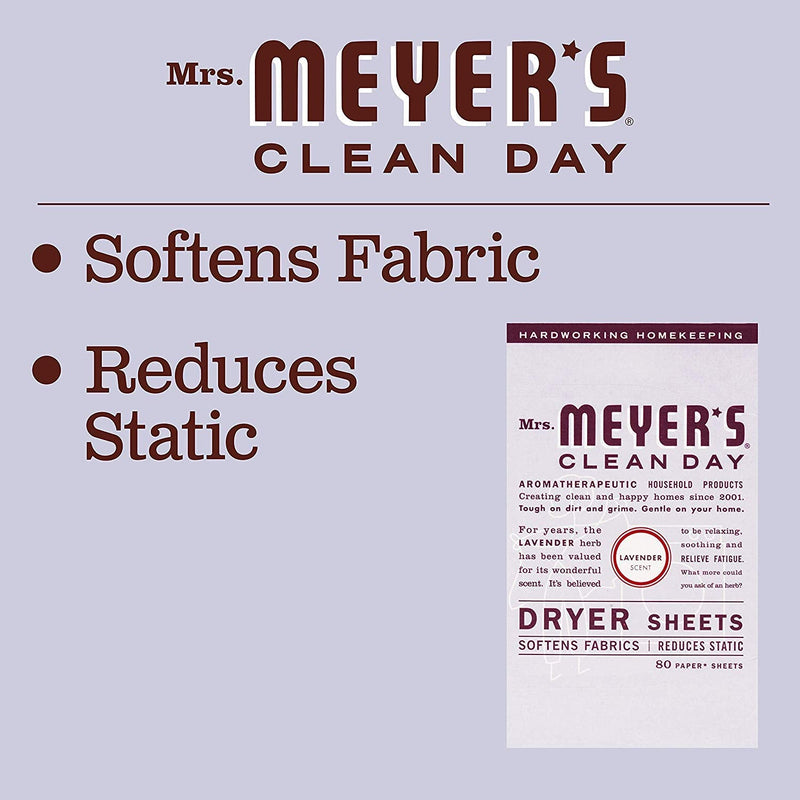 [Australia] - Mrs. Meyer's Clean Day Dryer Sheets (Lavender, 2 Pack, 160 Count) 