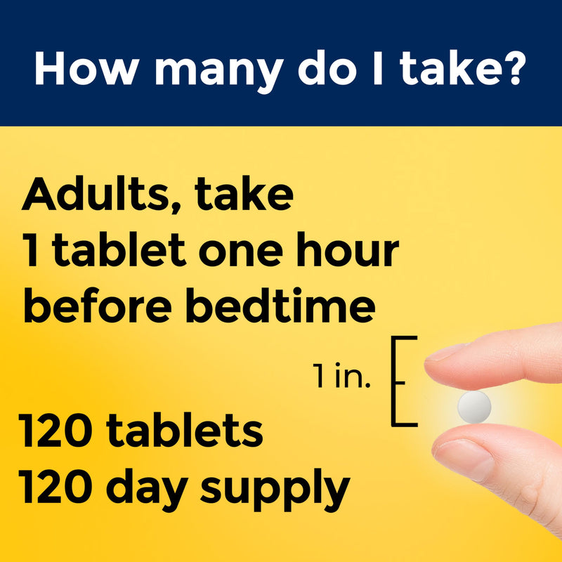 Nature Made Melatonin 3mg Sleep Aids for Adults, 120 Tablets | 100% Drug Free Sleep Aid for Men and Women, Sleep Supplements for Adults, Helps You Fall Asleep Faster, 120 Day Supply 120 Count (Pack of 1)