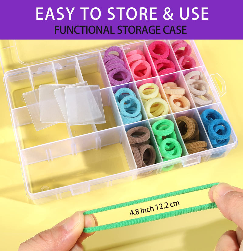 [Australia] - YGDZ Baby Hair Ties 24 Colors, 280 PCS Cotton Toddler Hair Ties, Elastics Hair bands with Organizer Box, Seamless Small Hair Bands, Soft Mini Ponytail Holders, Hair Accessories for Girls, Baby, Kids 