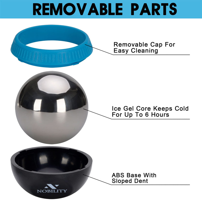 [Australia] - Nobility Massage Ball Roller– Ice Cold and Hot for Deep Tissue and Sore Muscle Relief of Stiffness and Stress, Body, Neck, Back, Foot, Plantar (Black) Black 