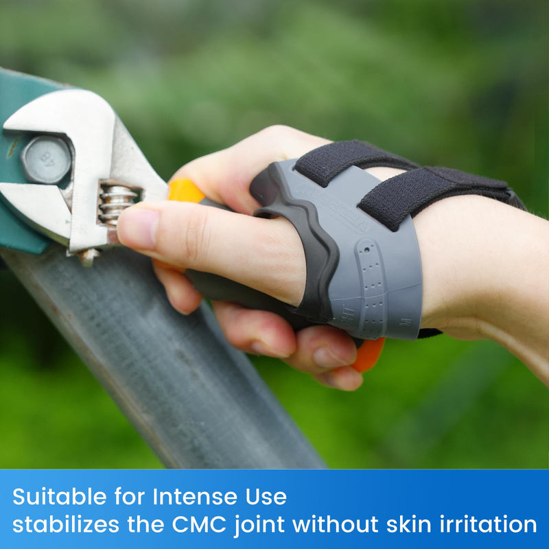[Australia] - Velpeau CMC Thumb Brace for Arthritis Pain and Support, with High Elasticity and Anti Slip Wrist Strap, Comfortable Thumb Splint Stabilizer for Osteoarthritis for Women and Men (Grey, Right Hand, M) Medium Grey-Right Hand 