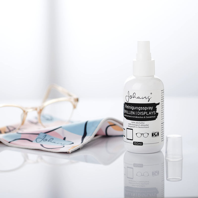 [Australia] - Johans® cleaning spray for glasses displays 150ml | alcohol-free & natural | Smartphone, tablet, glasses | Glasses cleaner display cleaner 