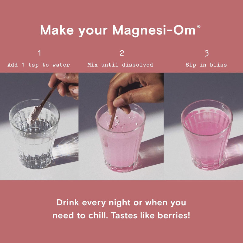 [Australia] - Magnesi-Om Supplement for Calm, Relaxation & Regularity with Magnesium & L-Theanine - Sugar Free Berry Flavor 30 Servings 