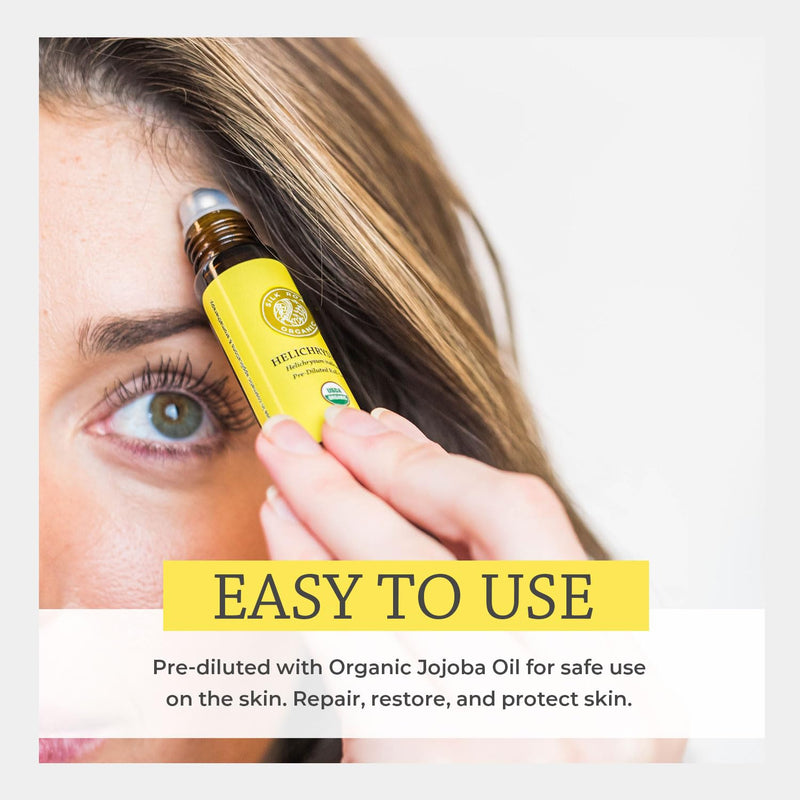 [Australia] - Silk Road Organic Helichrysum Italicum Essential Oil Roll On, 100% Pure USDA Certified Aromatherapy for Skin Vitality & Anti-Aging - 10 ml Roller - Always Pure, Always Organic Helichrysum roll on 