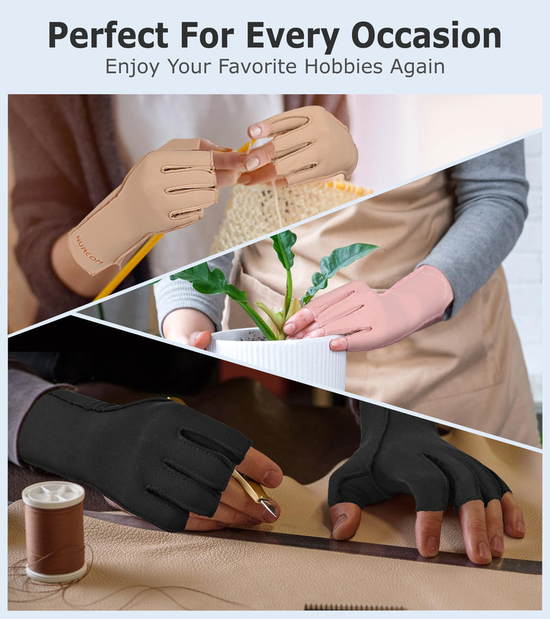 [Australia] - Compression Arthritis Gloves, Rheumatoid Pain Relief Compression Gloves for Women & Men, Premium Fingerless Circulation Gloves for Arthritis & Joint Pain, Swelling, Tendonitis, 1 Pair Pink M Medium Fits Most 7.5" - 8.5" 