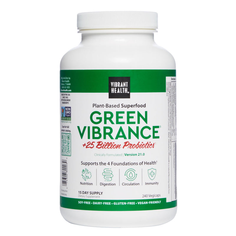 [Australia] - Vibrant Health, Green Vibrance, Vegan Superfood Pills, 240 Capsules (FFP) Frustration-Free Packaging 