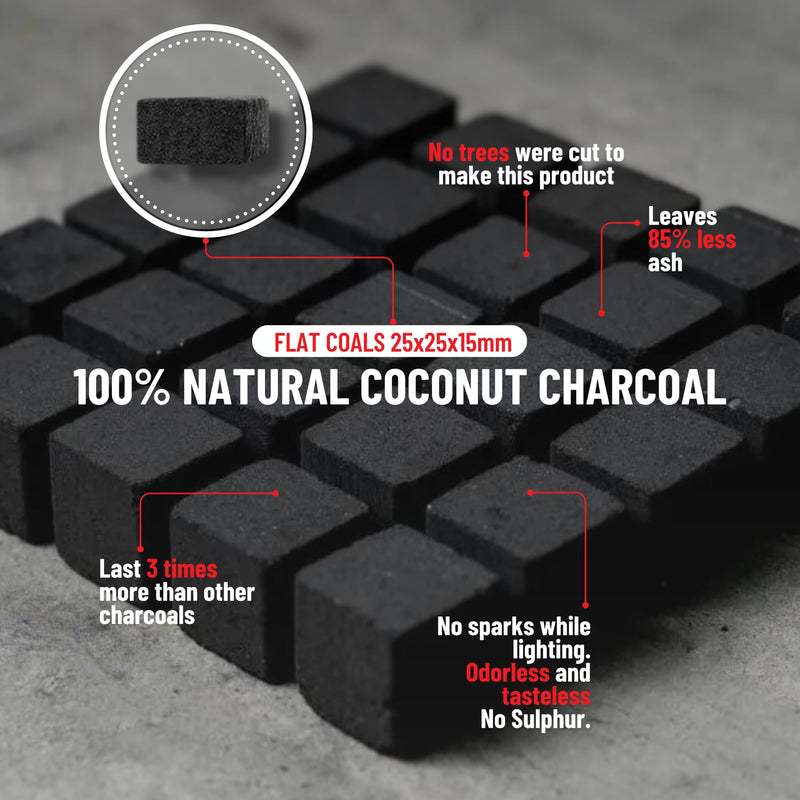 [Australia] - Paradise Coconut Hookah Charcoal Flats ‚Äì 0.5 KG Box (60 Coals) ‚Äì Natural Coconut Shell ‚Äì Long-Lasting, Odorless, Tasteless ‚Äì Chemical-Free Shisha Coals ‚Äì Low Ash, Flat Shape for Easy Heat Control 