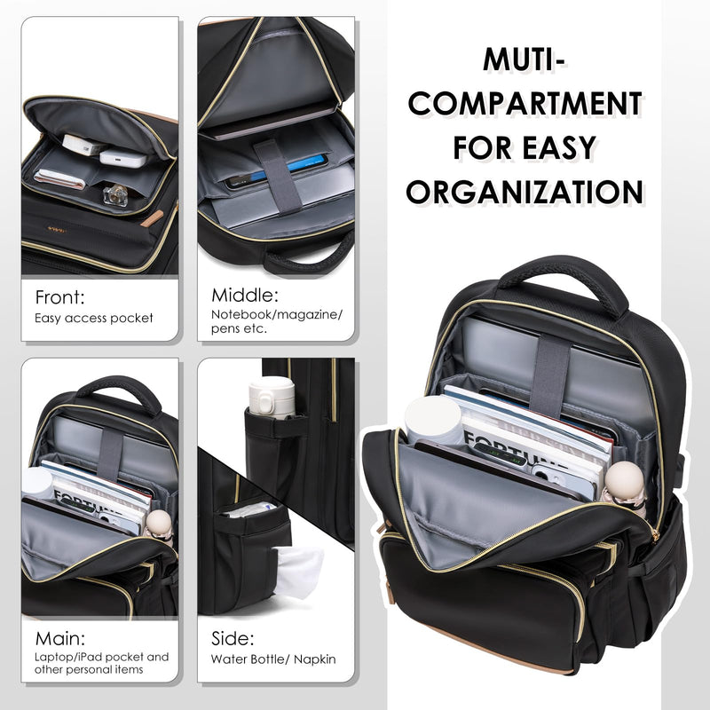 15.6Inch Laptop Backpack for Women Men Travel Duffel Bag for Women Weekender Overnight Carry on Tote with Shoe Compartment Wet Pocket