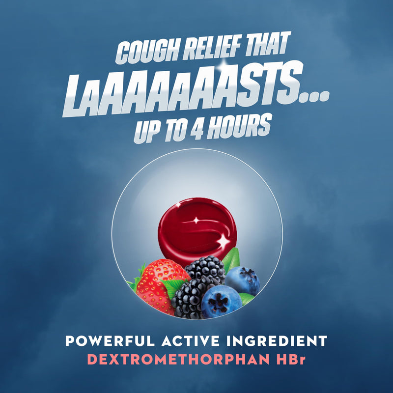 [Australia] - Mucinex Instasoothe Sugar Free Cough Drops, Cough Medicine for Adults with Dextromethorphan HBr, Non Menthol Cough Drops, Cough Suppressant Lozenges, Mixed Berry Medicated Cough Drops, 40ct 