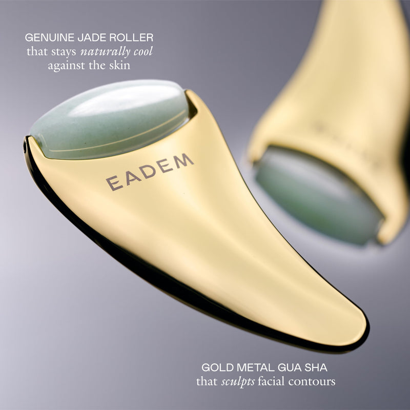 EADEM The Chisel, Gua Sha & Jade Facial Sculptor, Gua Sha Facial Tools for your Skin Care Routine, GuaSha Tool for Face, Jade Roller for Face, Luxury Jawline Sculptor