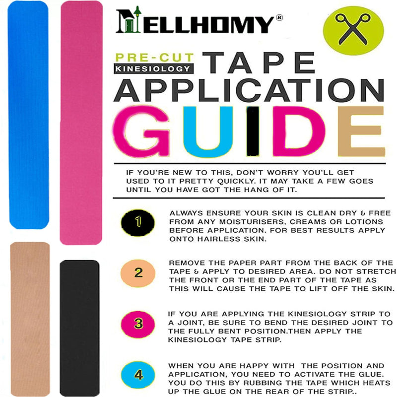 [Australia] - Kinesiology Tape Precut-40 Strips | Elastic Cotton Athletic Tape for Joints Support & Muscle Pain Relief-2inch x 10inch| Hypoallergenic & Waterproof K Tape for Ankle Knees Running Any Activity(Mix-4) Mix-4 40PCS 