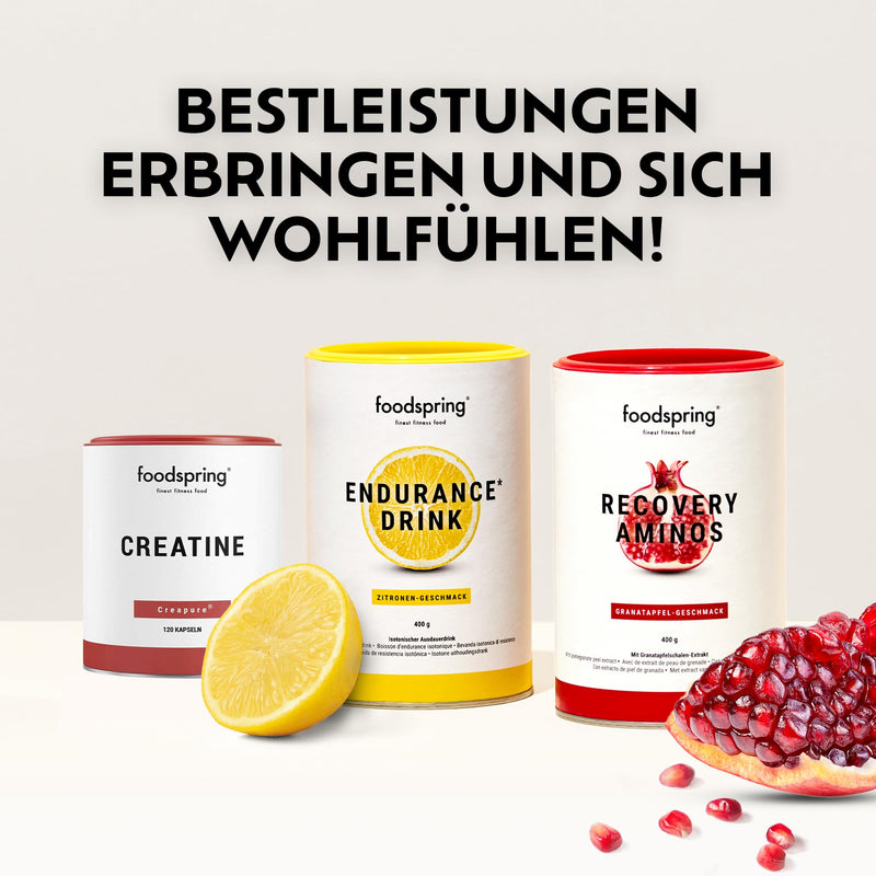 [Australia] - foodspring - Endurance Drink Lemon Electrolytes Powder Mixture 400 Can - Hydration Powder for Sports, Endurance & Energy - Isotonic Drink Powder with Minerals, Dextrose & Maltodextrin 