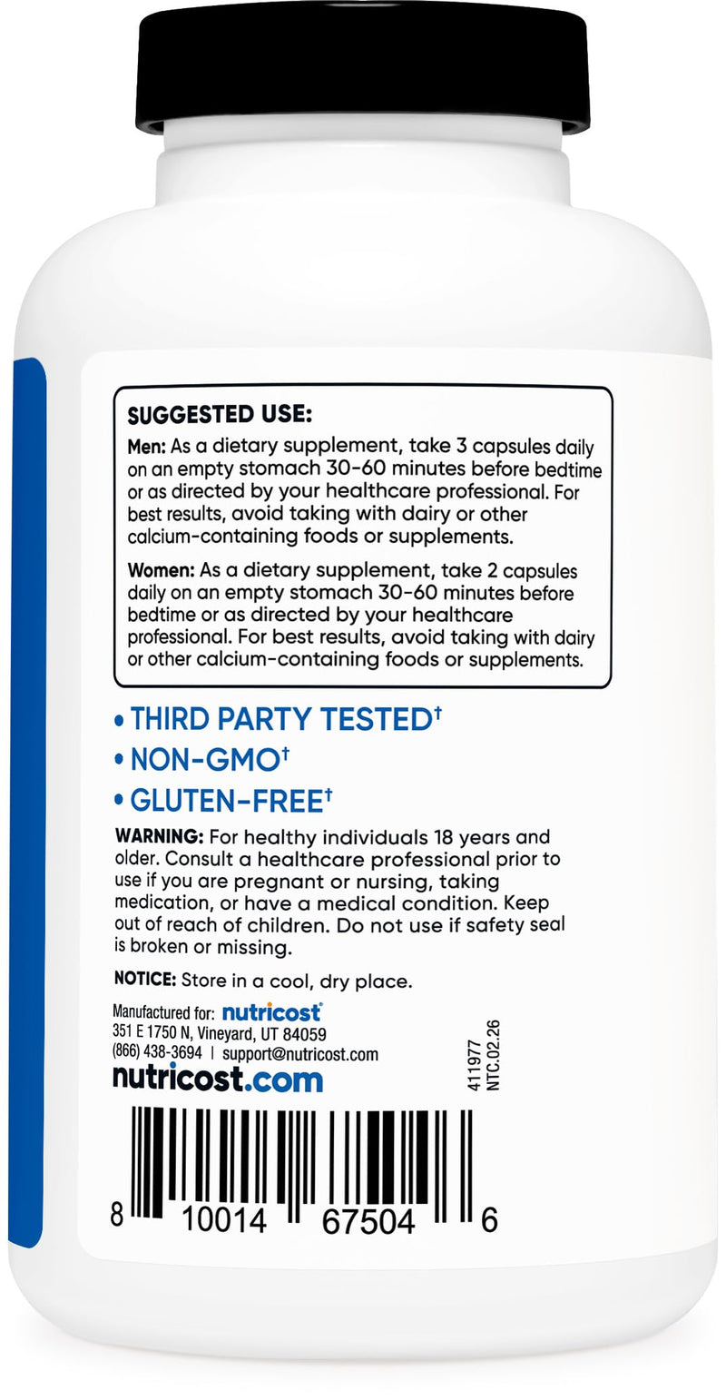 Nutricost ZMA 180 Capsules - Non-GMO and Gluten Free ZMA Supplement (Pack of 2) 180 Count (Pack of 2)