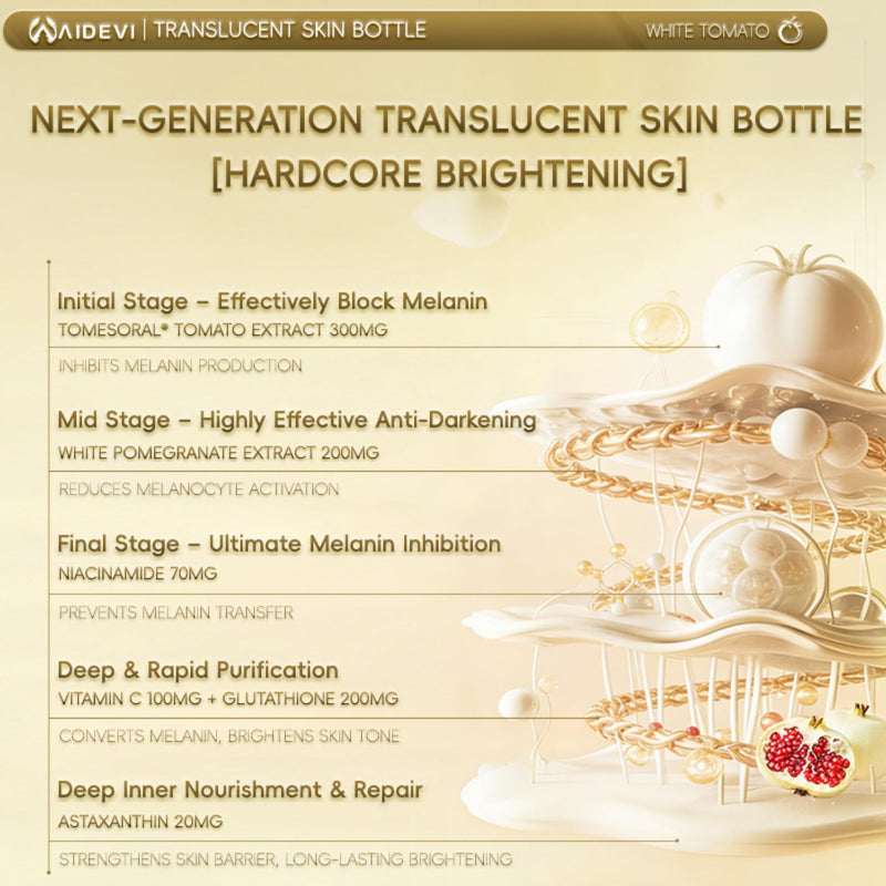 Glutathione Whitening Pills for Skin Brightening Capsules White Tomato Glutathione Capsules Focus on Clear Glossy Brightening and Smoothy Skin Support - Dark Spot Remover Acne & 60 Vegan Capsules