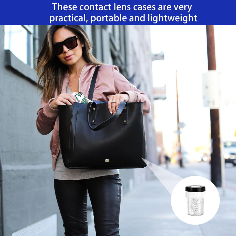 [Australia] - Pack of 4 contact lens containers, contact lens liquid, contact lens container washing system, rotating contact lens cleaning container for daily use at home travel 