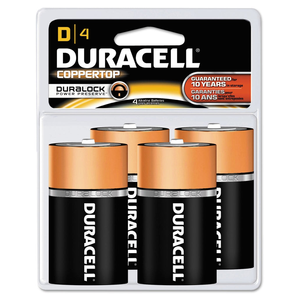 Duracell PGD MN1300R4Z Coppertop Retail Battery, Alkaline, D Size (Pack of 4) Pack of 4