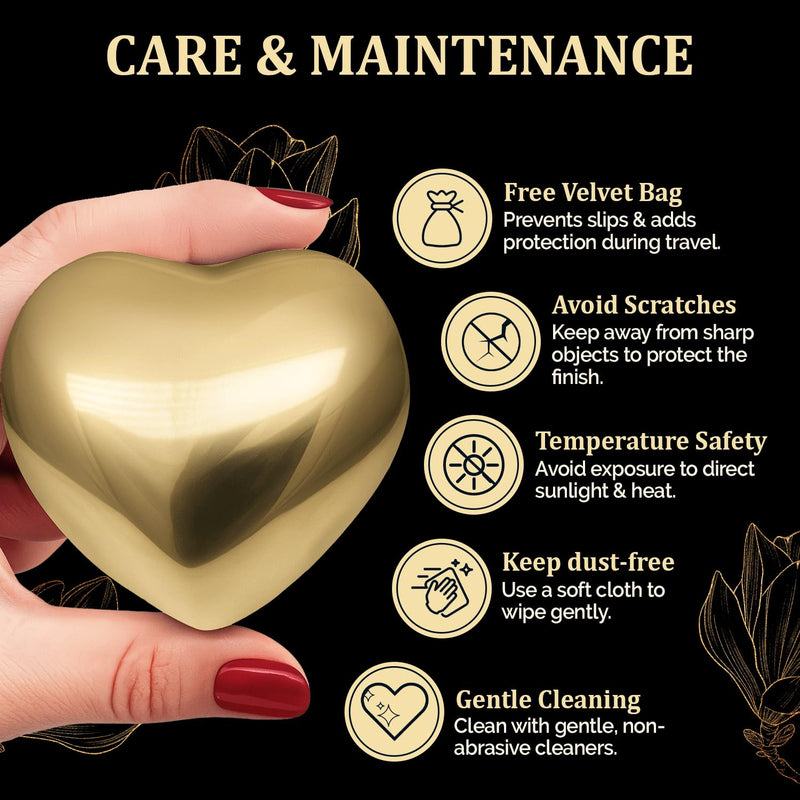[Australia] - Mini Urn for Human Ashes ‚Äì Keepsake Urn for Ashes ‚Äì Small Heart Urn Memorial with Stand ‚Äì A Beautiful Heart Shaped Tribute for Women, Men, Baby & Infant (Golden, Small) Golden 