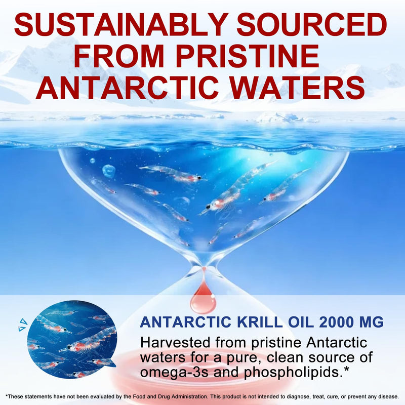 Antarctic Krill Oil Supplement with Omega-3 EPA & DHA and Natural Astaxanthin, Supports Heart & Joint Health, Non-GMO, 240 Softgels