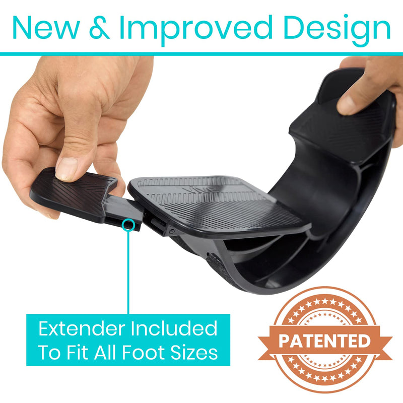 [Australia] - Vive Adjustable Calf Stretcher - Foot Rocker for Plantar Fasciitis - Achilles Tendon and Ankle Stretching Device - Calf Exerciser & Strengthener for Pain Relief & Prevention - Recovery Equipment Black 