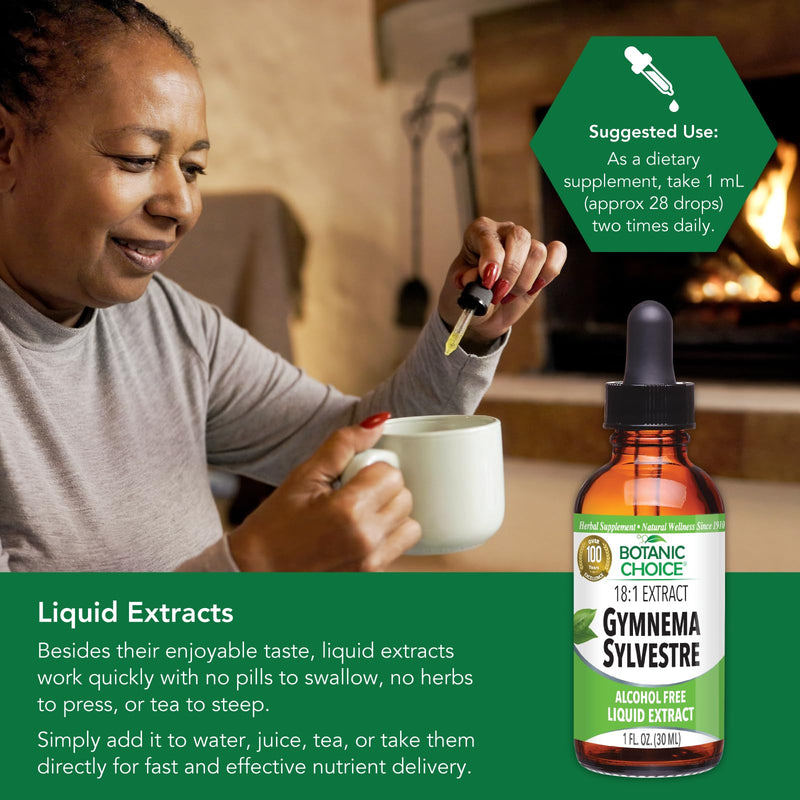 [Australia] - Botanic Choice: Gymnema Sylvestre Liquid Extract - Alcohol & Gluten Free, Non-GMO, 1oz 2 Pack 