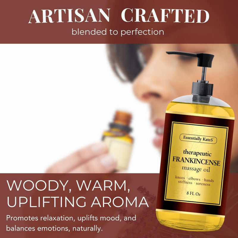[Australia] - Frankincense Massage Oil 8 Fl Oz - Knees, Elbows, Hips, Hands, Shoulders and Legs - 100% Pure Frankincense Oil Relaxes Soreness and Stiffness 