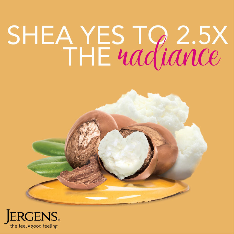 Jergens Shea Butter Body Lotion, Deep Moisturizer for Dry Skin, 26.5 fl oz | Enriching Hand and Body Lotion, Vitamin E, Extremely Dry Skin Relief, 2.5X More Radiant Skin, Deep Conditioning 26.5 Fl Oz (Pack of 1)