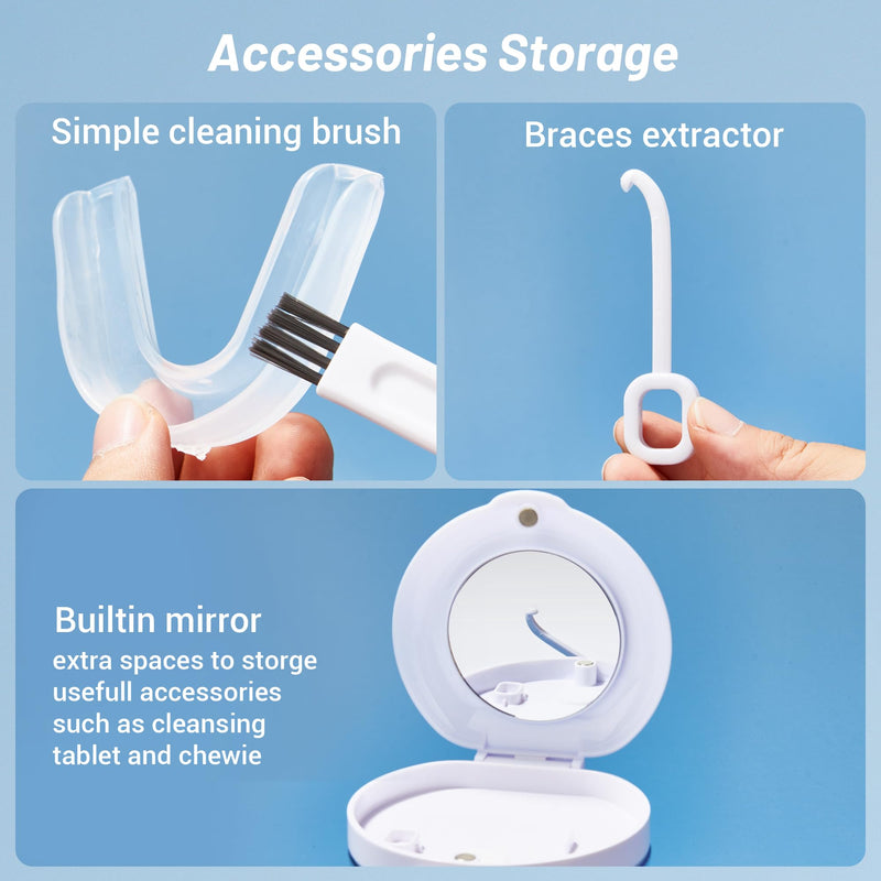 [Australia] - 1 Pcs Automatic Rising Denture Bath Box Cup Complete Clean Care for Dentures Braces Cleaner Cup 