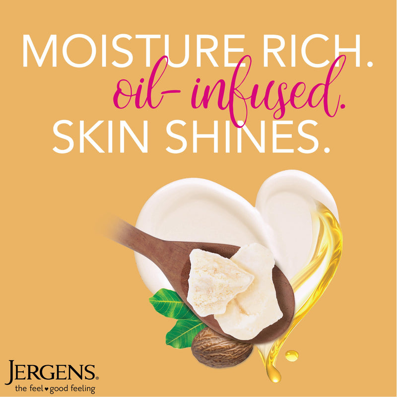 Jergens Shea Butter Body Lotion, Deep Moisturizer for Dry Skin, 26.5 fl oz | Enriching Hand and Body Lotion, Vitamin E, Extremely Dry Skin Relief, 2.5X More Radiant Skin, Deep Conditioning 26.5 Fl Oz (Pack of 1)