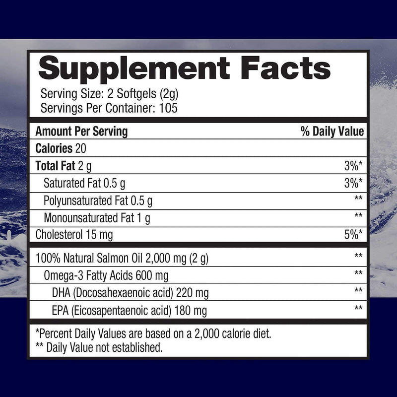 [Australia] - Pure Alaska Omega-3 Wild Alaskan Salmon Oil 1000mg 210 ct 210 Count (Pack of 1) 