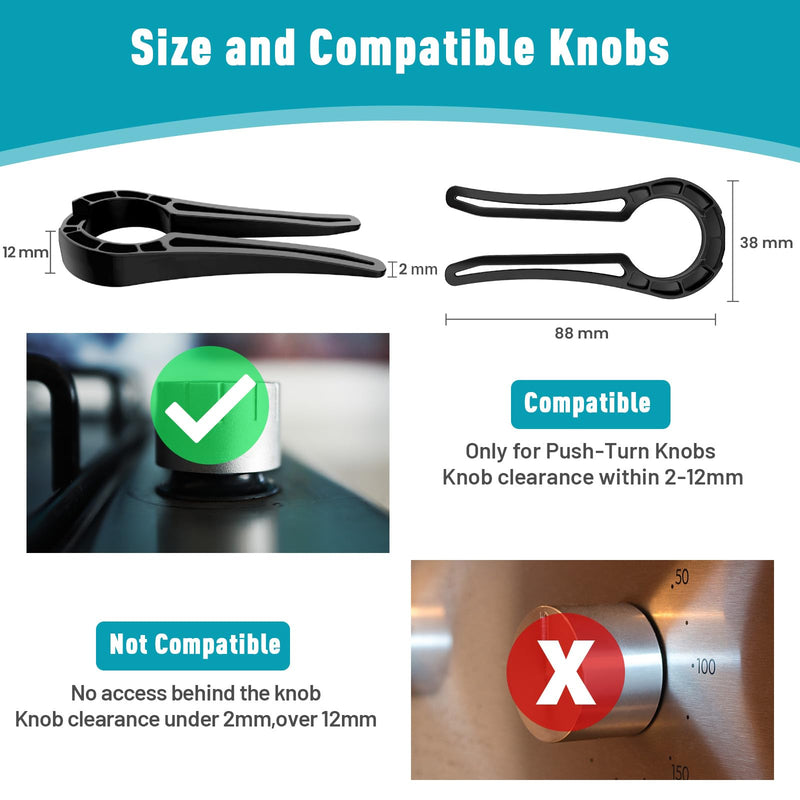 [Australia] - Stove Locks Child Safety, 5 Pack Stove Knob Locks with Universal Size, Clear View Stove Knobs Locks for Kids and Pets Proof Black 