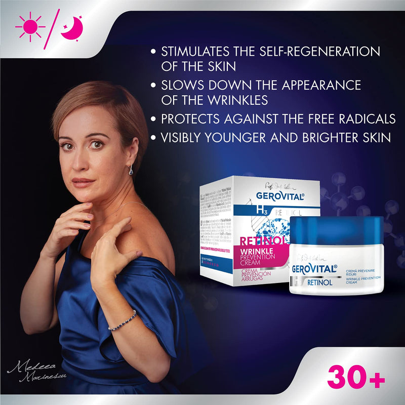 GEROVITAL RETINOL Anti Wrinkle Retinol Cream with Vitamin A and Vitamin E, contains Sepilift Complex, Anti Aging Face Moisturizer with Retinol, 50 mL