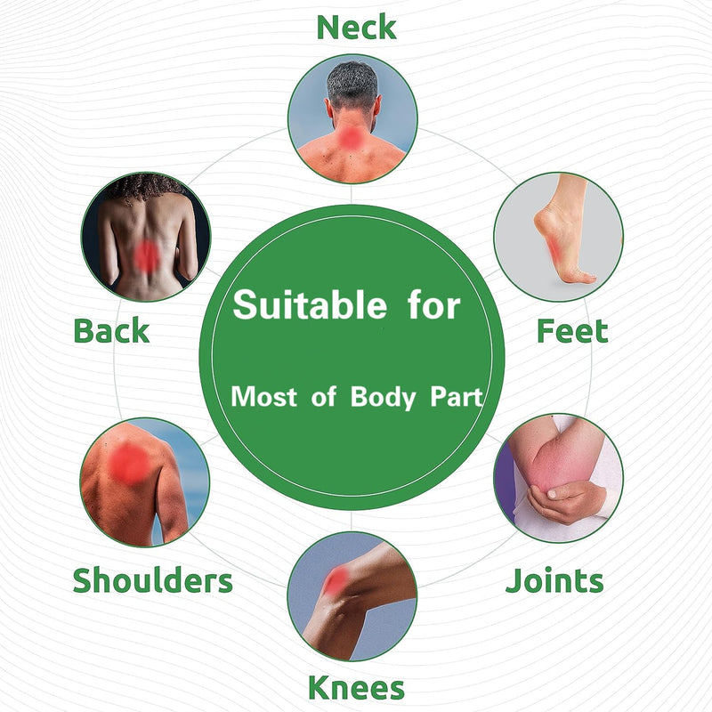 [Australia] - Pain Relief Patches, Pack of 60 Pain Relief Knee Patches, Wellness Pain Relief Patches for Knees, Back, Neck, Shoulders, Deep Heat to Relax and Loosen Muscles Green 