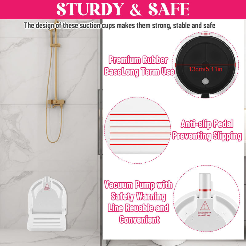 [Australia] - Foot Rest for Shower to Shave Legs, Foldable Shaving Step for Inside Shower, Suction Cup Shower Foot Rest 