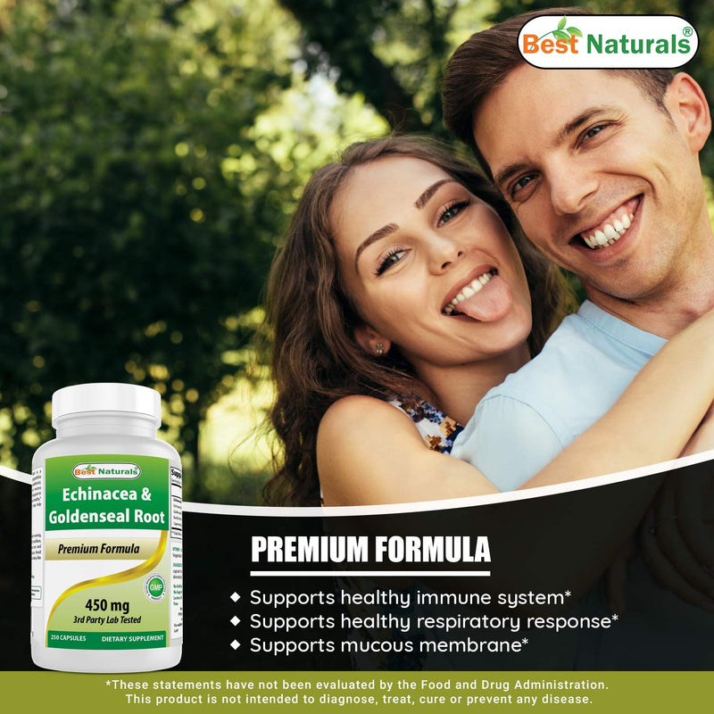 [Australia] - Best Naturals Echinacea Goldenseal 450 mg 250 Caps 