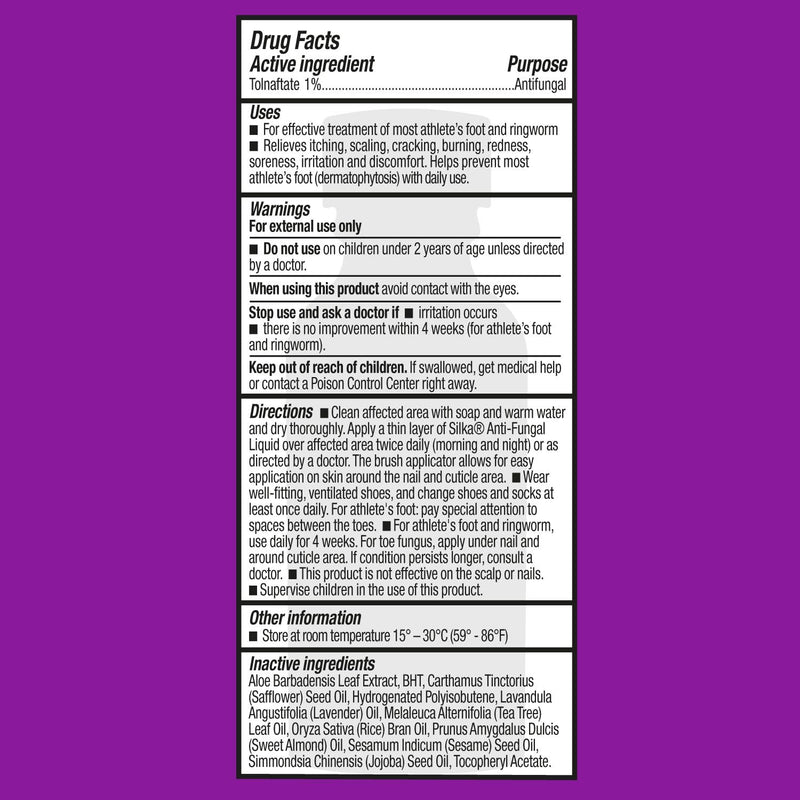 SILKA Max Strength Antifungal Liquid for Toenail Health with Brush Applicator, Results in 1 Week, Nail Fungus Treatment for Damaged Toenails, Athlete's Foot Treatment, Tolnaftate 1% 0.45 Fl Oz 0.45 Fl Oz (Pack of 1)