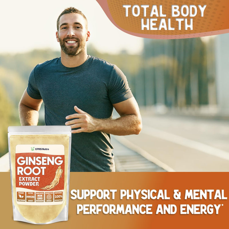 [Australia] - XPRS Nutra Ginseng Root Extract Powder - Ginseng Powder Supports Cognitive Function, Physical Performance, and Immune System - Vegan Friendly Panax Ginseng in Powder Form (4 Ounce) 4 Ounce (Pack of 1) 
