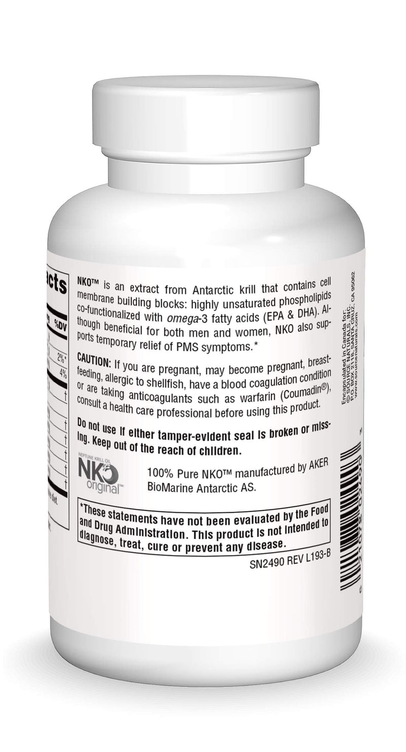 [Australia] - Source Naturals NKO Neptune Krill Oil, Supports Heart Health and Cell Membrane Integrity*, 1000 mg - 90 Softgels 90 Count (Pack of 1) 