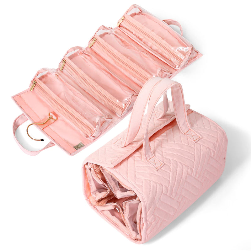 Travel Essentials Bundle: Portable Shower Caddy & Roll Up Makeup Bag - Perfect for On-The-Go